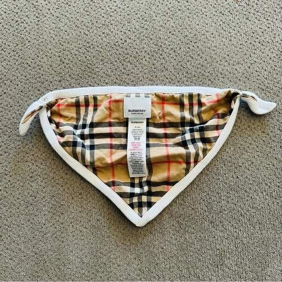 Burberry Kids Checkered Bib with White Trim - Picture 2 of 6